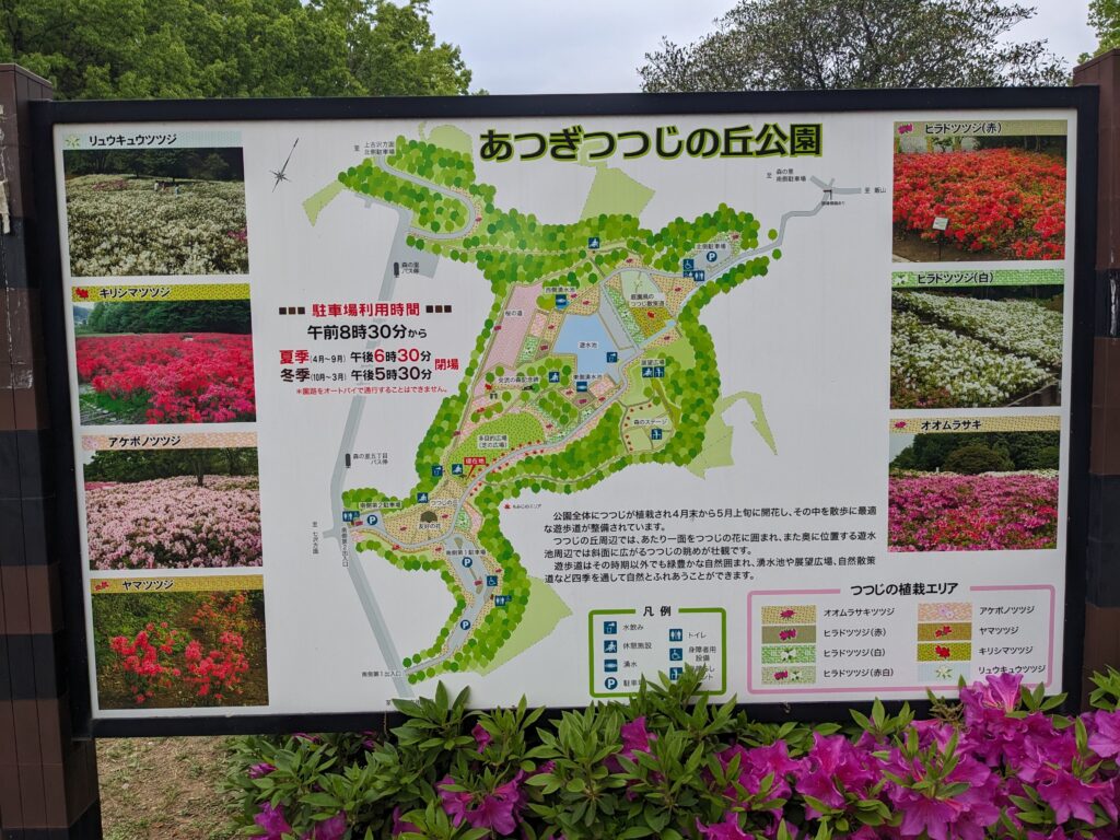 あつぎつつじの丘公園の看板