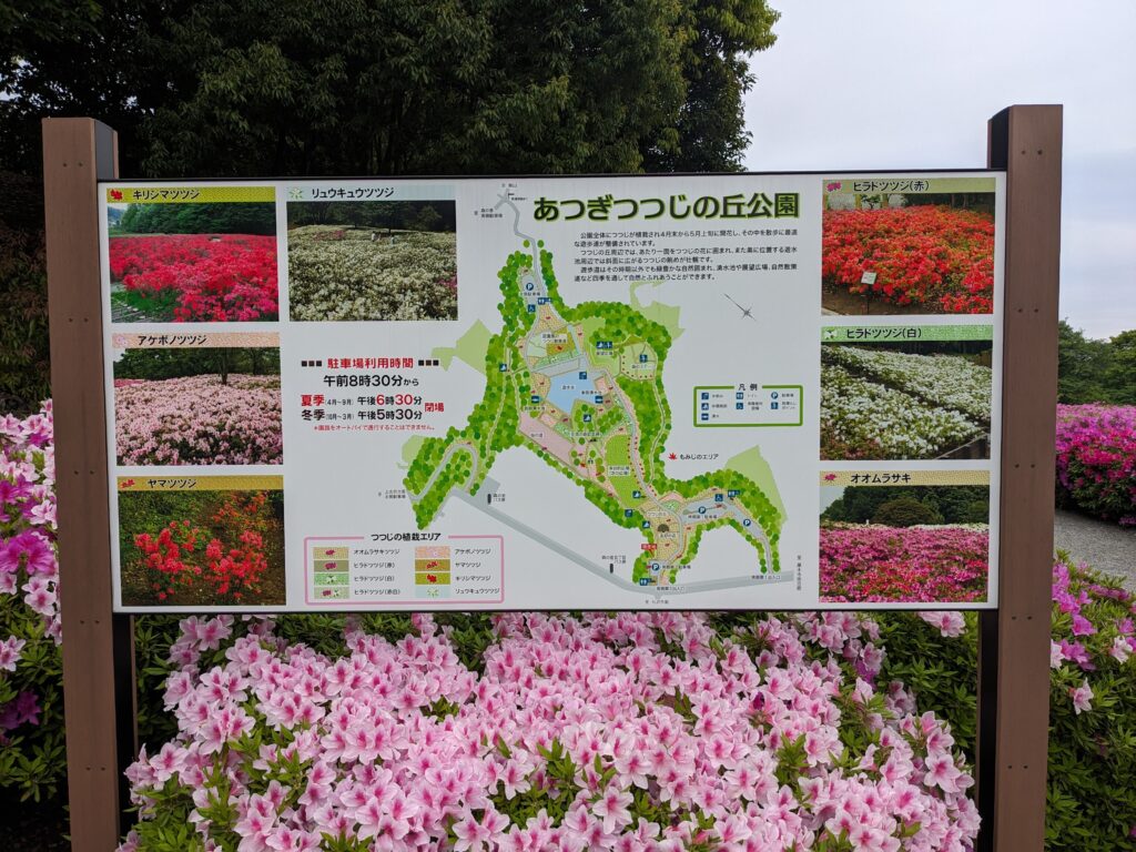 あつぎつつじの丘公園の看板