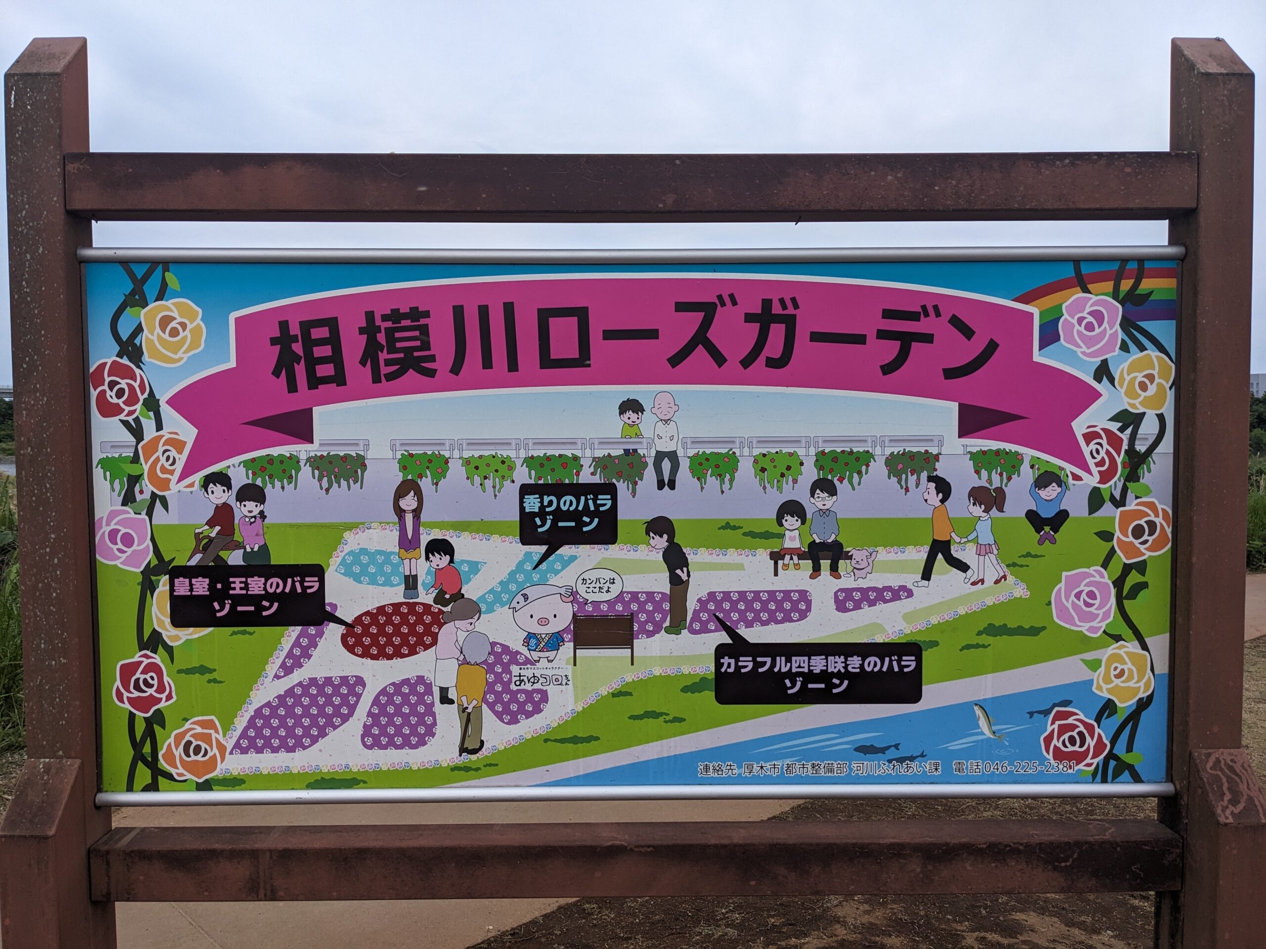 相模川ローズガーデンの看板